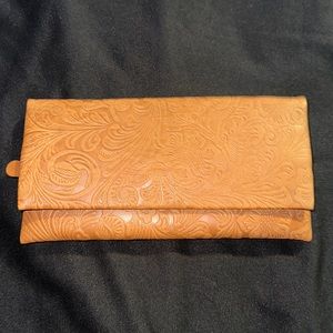Genuine Leather Tooled RFID Wallet